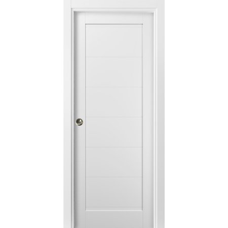 SARTODOORS Pocket Interior Door, 32" x 80", White QUADRO4115PD-WS-32
